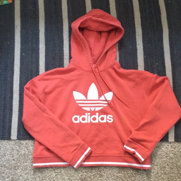 adidas Tops - Coral adidas crop hoodie